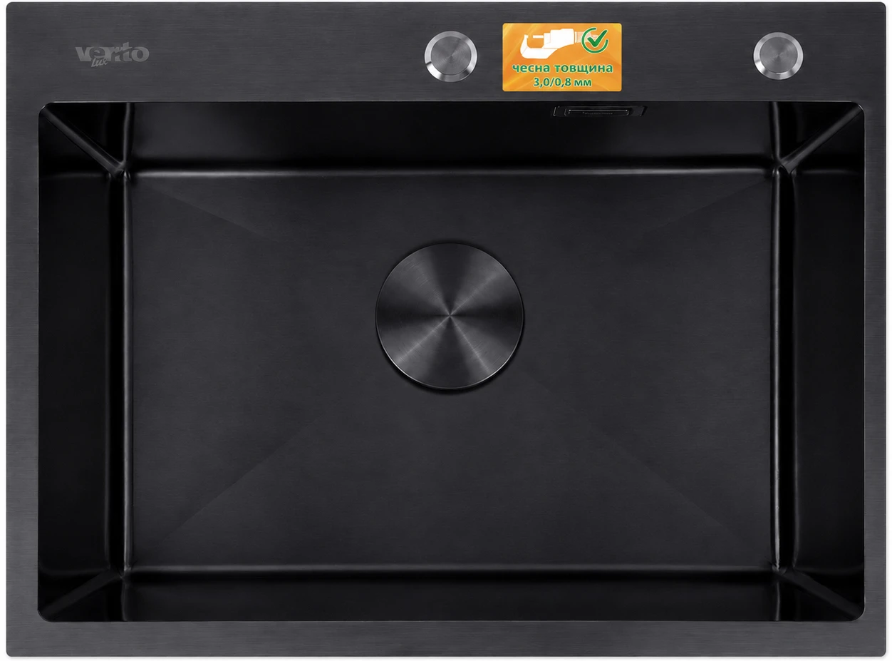 Мийка кухонна Ventolux HMKS 6045 PVD BK 3/0,8